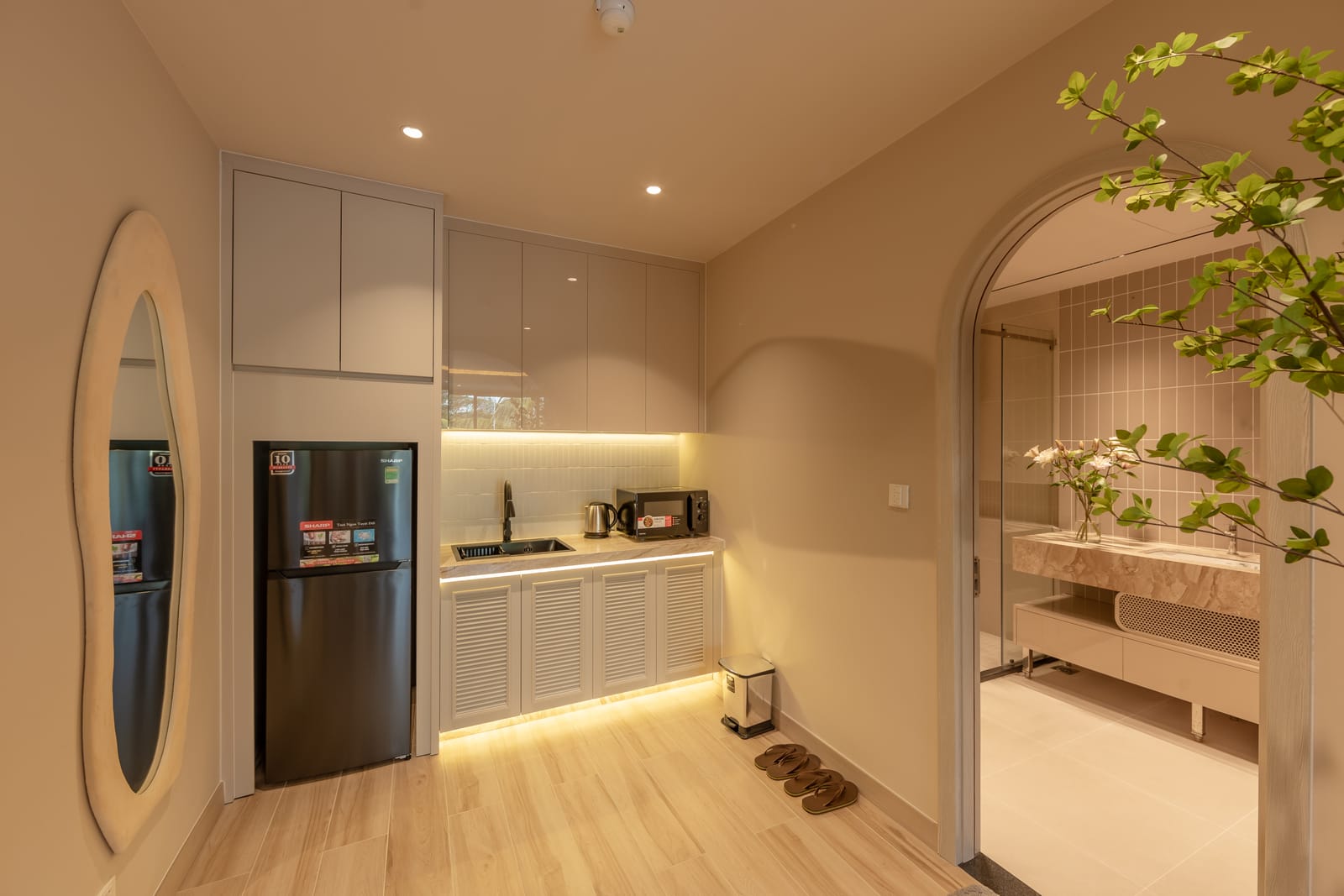 In-room kitchenette detail