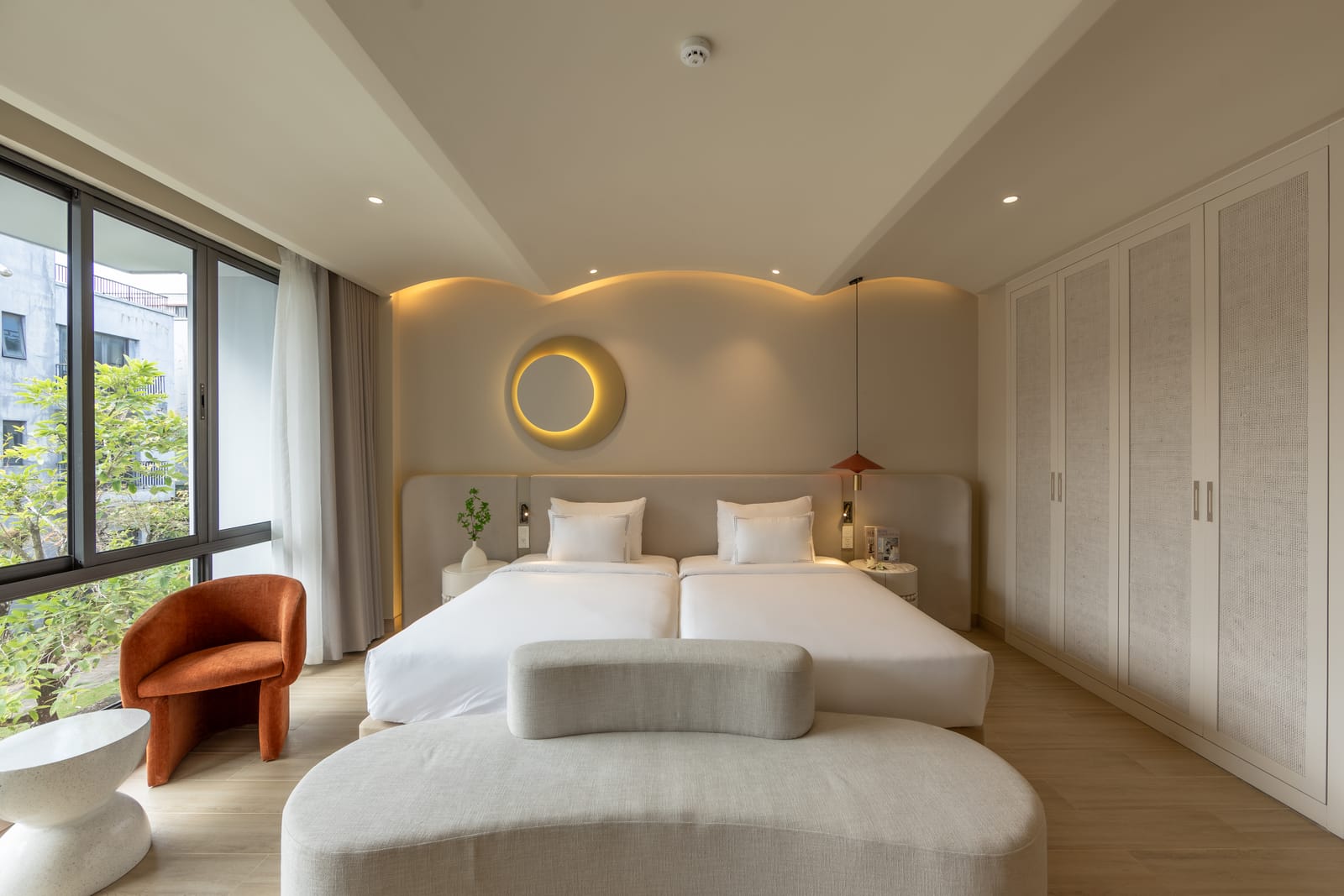 Guest room in natural light